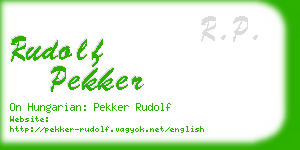 rudolf pekker business card